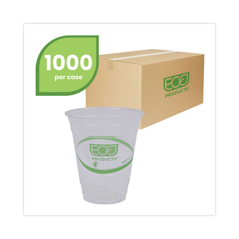 Eco-Products GreenStripe Renewable and Compostable Cold Cups, 12 oz, Clear, 50/Pack, 20 Packs/Carton