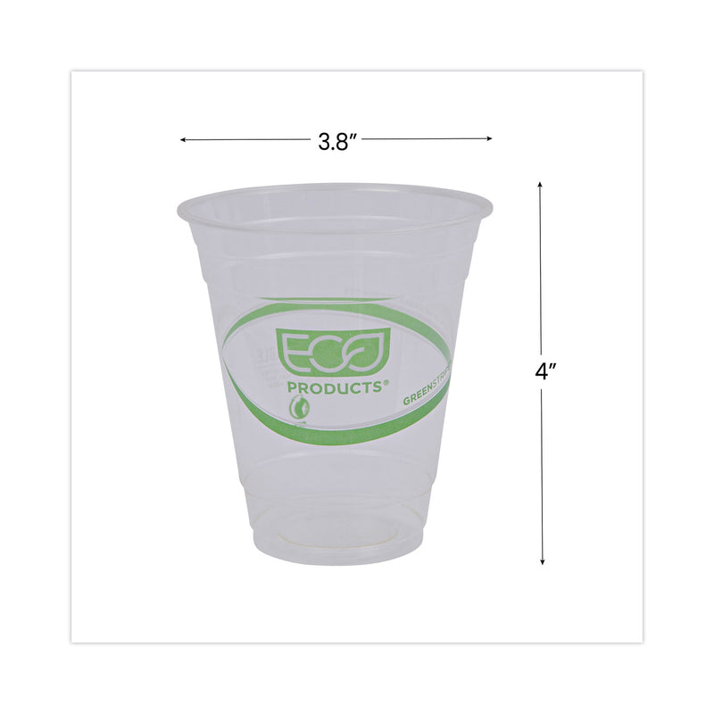 Eco-Products GreenStripe Renewable and Compostable Cold Cups, 12 oz, Clear, 50/Pack, 20 Packs/Carton