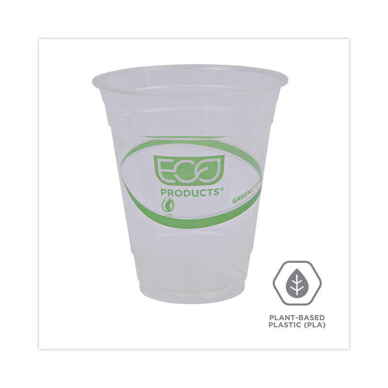 Eco-Products GreenStripe Renewable and Compostable Cold Cups, 12 oz, Clear, 50/Pack, 20 Packs/Carton