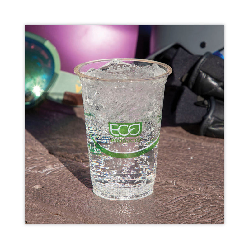 Eco-Products GreenStripe Renewable and Compostable Cold Cups, 12 oz, Clear, 50/Pack, 20 Packs/Carton