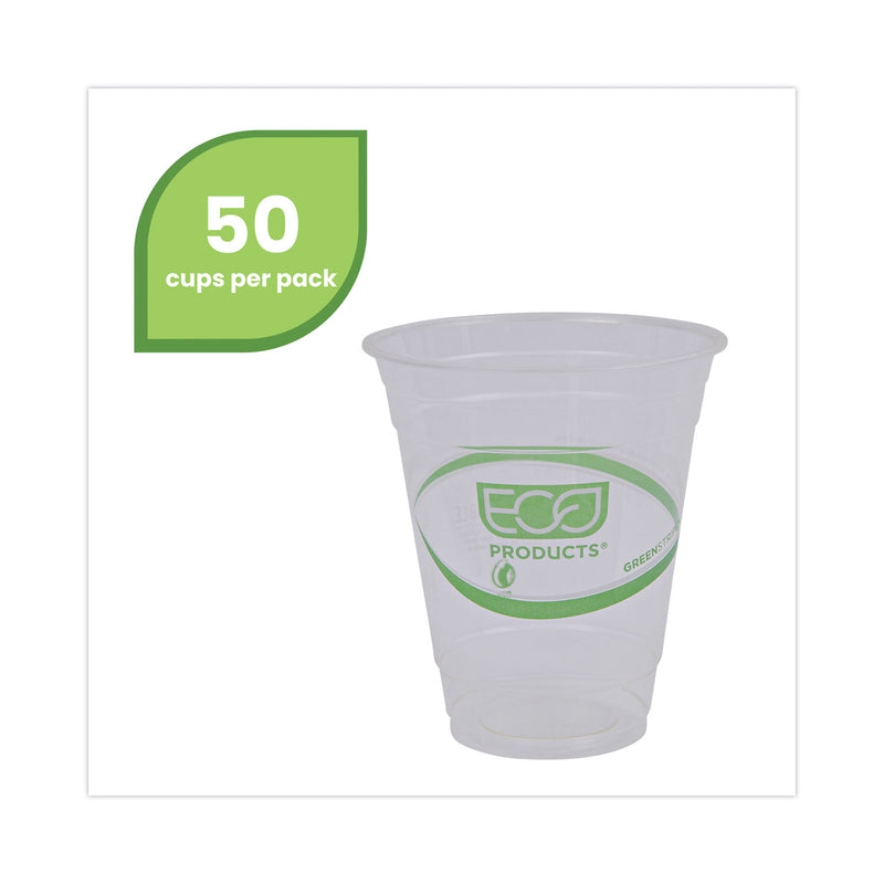 Eco-Products GreenStripe Renewable and Compostable Cold Cups Convenience Pack, 12 oz, Clear, 50/Pack