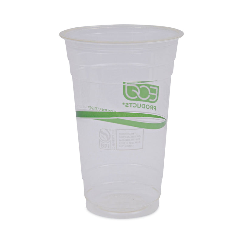 Eco-Products GreenStripe Renewable and Compostable Cold Cups, 20 oz, Clear, 50/Pack, 20 Packs/Carton