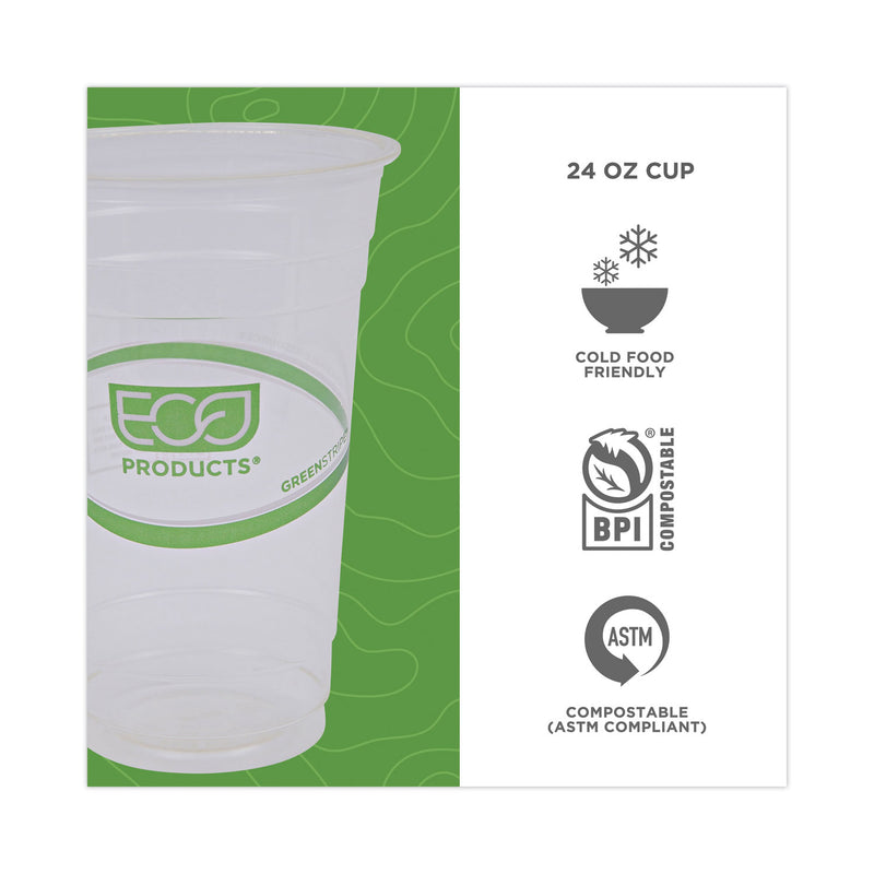 Eco-Products GreenStripe Renewable and Compostable PLA Cold Cups, 24 oz, 50/Pack, 20 Packs/Carton