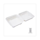 Eco-Products Renewable and Compostable Sugarcane Clamshells, 6 x 6 x 3, White, 50/Pack, 10 Packs/Carton