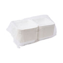 Eco-Products Renewable and Compostable Sugarcane Clamshells, 6 x 6 x 3, White, 50/Pack, 10 Packs/Carton
