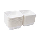 Eco-Products Renewable and Compostable Sugarcane Clamshells, 6 x 6 x 3, White, 50/Pack, 10 Packs/Carton