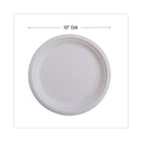 Eco-Products Renewable and Compostable Sugarcane Dinnerware, Plate, 10" dia, Natural White, 50/Pack
