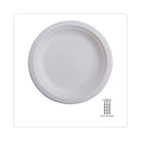 Eco-Products Renewable and Compostable Sugarcane Dinnerware, Plate, 10" dia, Natural White, 50/Pack