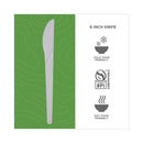 Eco-Products Plantware Compostable Cutlery, Knife, 6", Pearl White, 50/Pack, 20 Pack/Carton