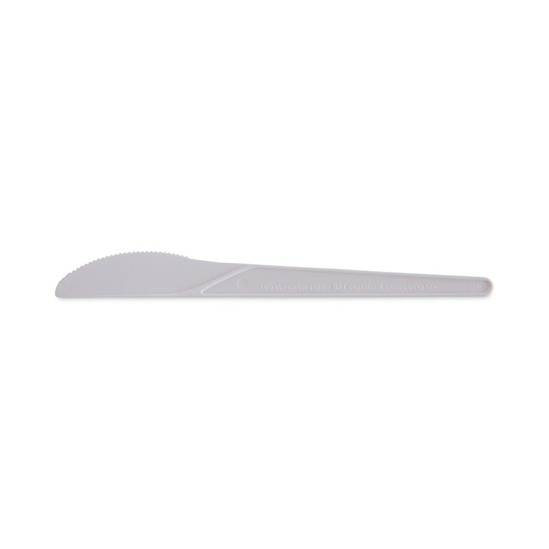 Eco-Products Plantware Compostable Cutlery, Knife, 6", Pearl White, 50/Pack, 20 Pack/Carton
