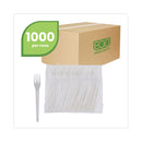 Eco-Products Plantware Compostable Cutlery, Fork, 6", Pearl White, 50/Pack, 20 Pack/Carton