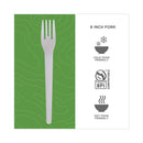 Eco-Products Plantware Compostable Cutlery, Fork, 6", Pearl White, 50/Pack, 20 Pack/Carton