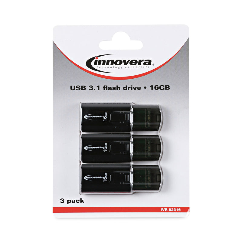 Innovera USB 3.0 Flash Drive, 16 GB, 3/Pack