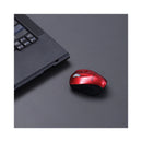 Innovera Mini Wireless Optical Mouse, 2.4 GHz Frequency/30 ft Wireless Range, Left/Right Hand Use, Red/Black