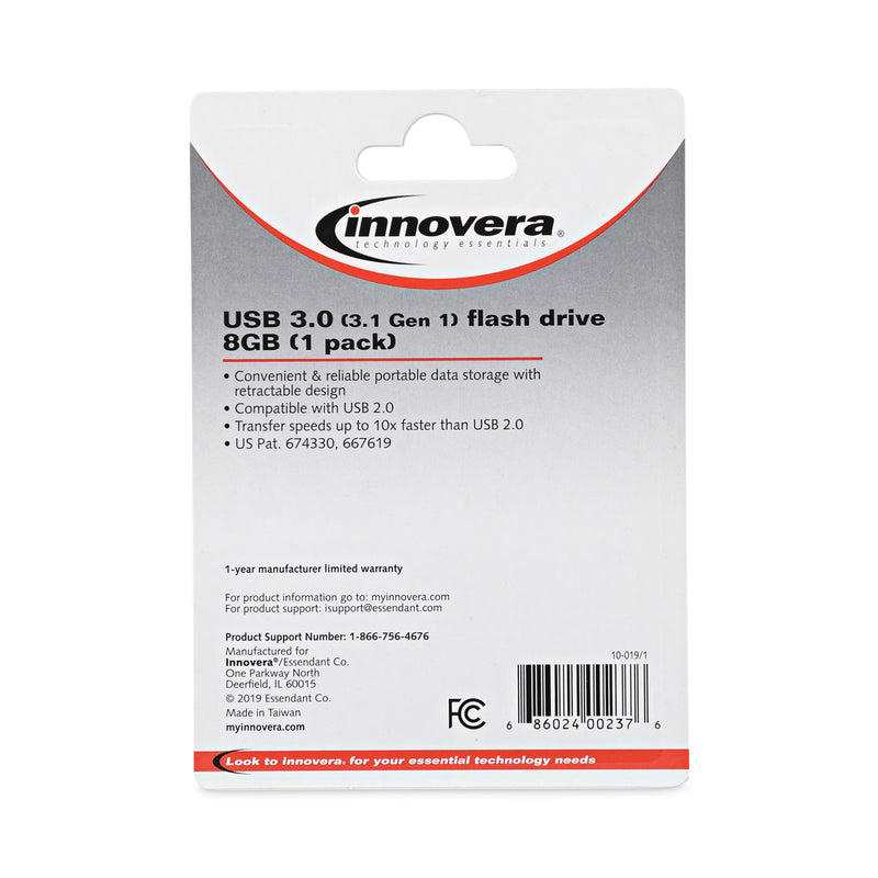 Innovera USB 3.0 Flash Drive, 8 GB