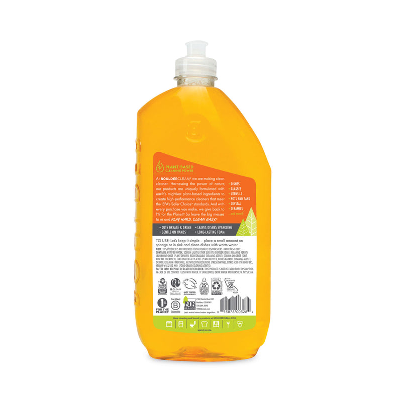 Boulder Clean Liquid Dish Soap, Valencia Orange, 28 oz Bottle