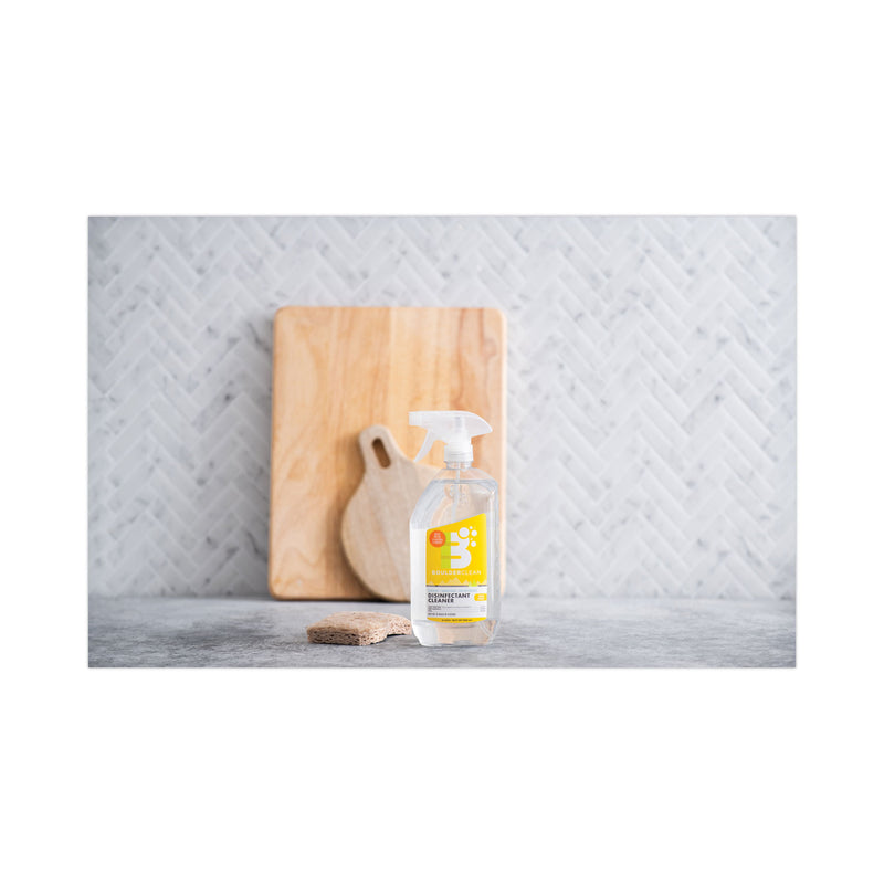 Boulder Clean Disinfectant Cleaner, Lemon Scent, 28 oz Bottle, 6/Carton