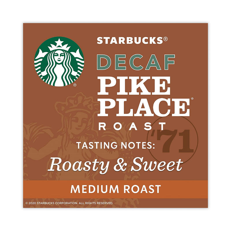 Starbucks Whole Bean Coffee, Decaffeinated Pike Place Roast, 1 lb Bag, 6/Carton