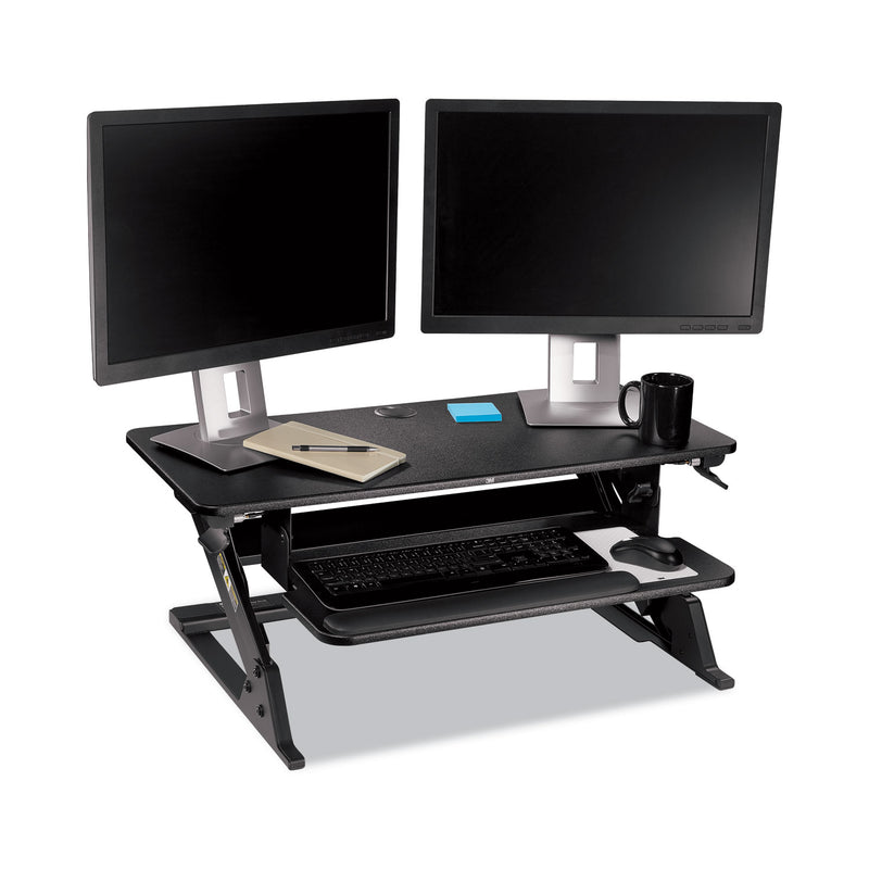 3M Precision Standing Desk, 35.4" x 22.2" x 6.2" to 20", Black