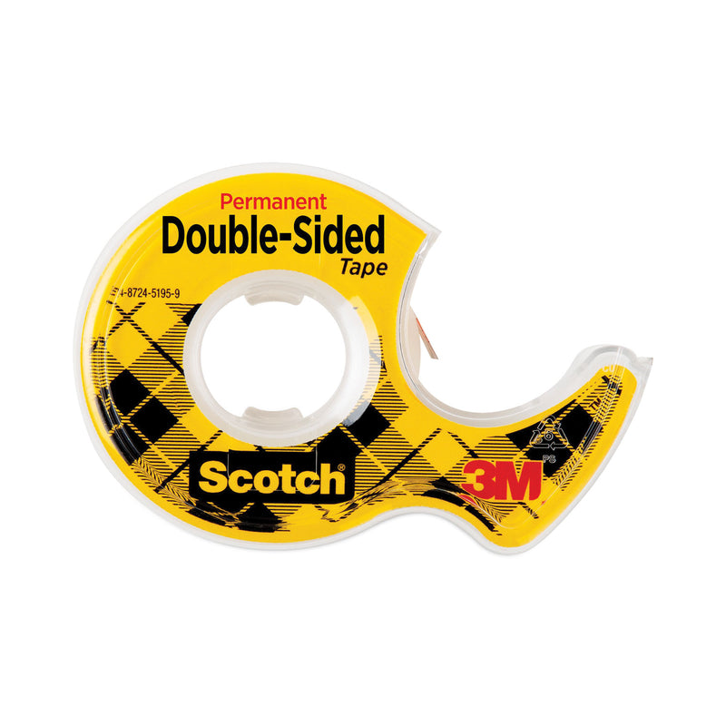 Scotch Double-Sided Permanent Tape in Handheld Dispenser, 1" Core, 0.5" x 20.83 ft, Clear