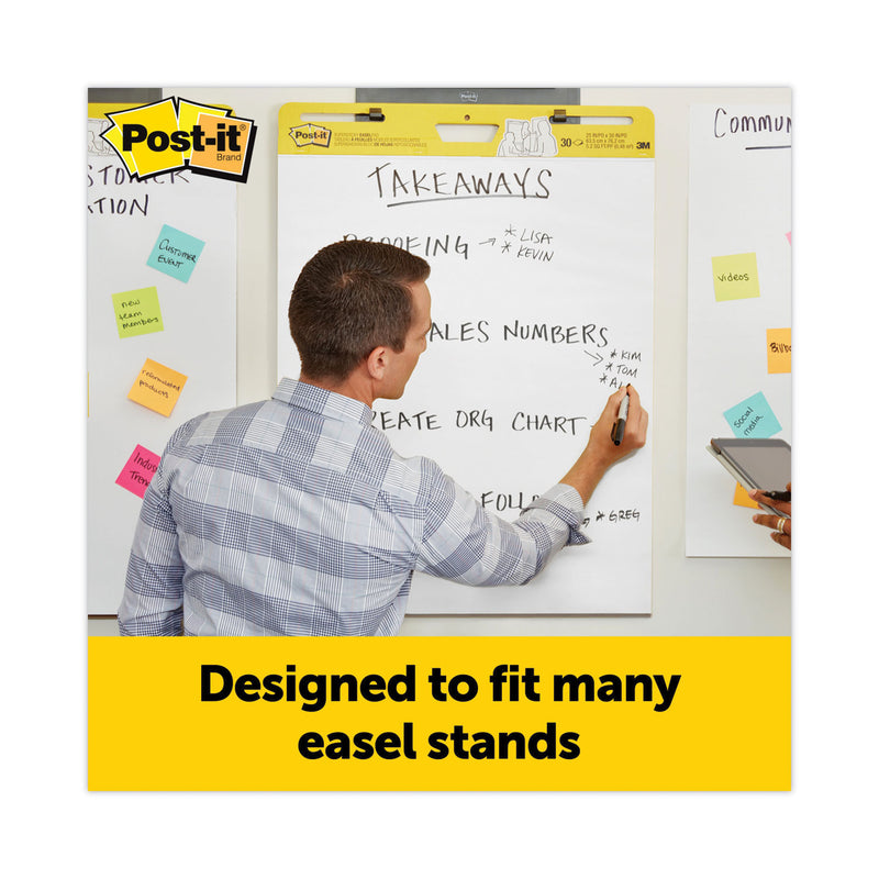 Post-it Vertical-Orientation Self-Stick Easel Pads, Unruled, 25 x 30, White, 30 Sheets, 2/Carton