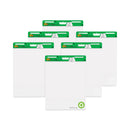 Post-it Vertical-Orientation Self-Stick Easel Pad Value Pack, Green Headband, Unruled, 25 x 30, White, 30 Sheets, 6/Carton