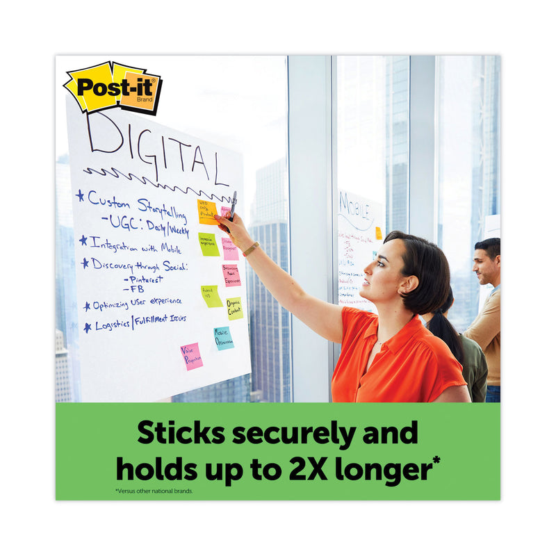 Post-it Vertical-Orientation Self-Stick Easel Pad Value Pack, Green Headband, Unruled, 25 x 30, White, 30 Sheets, 6/Carton