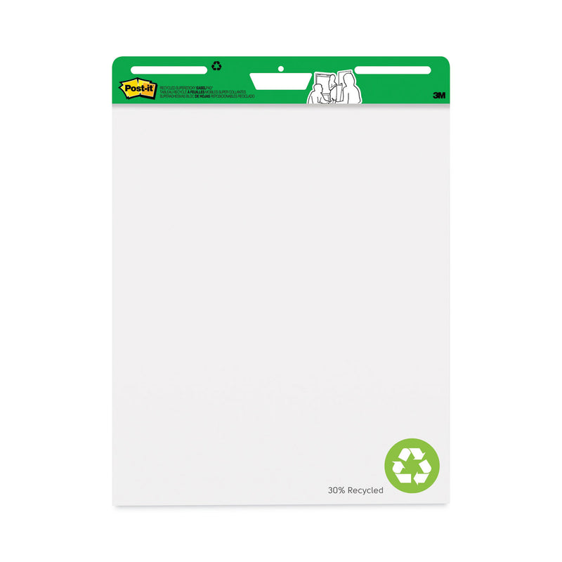 Post-it Vertical-Orientation Self-Stick Easel Pad Value Pack, Green Headband, Unruled, 25 x 30, White, 30 Sheets, 6/Carton