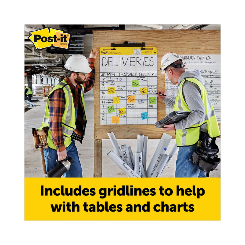 Post-it Vertical-Orientation Self-Stick Easel Pads, Quadrille Rule (1 sq/in), 25 x 30, White, 30 Sheets, 2/Carton