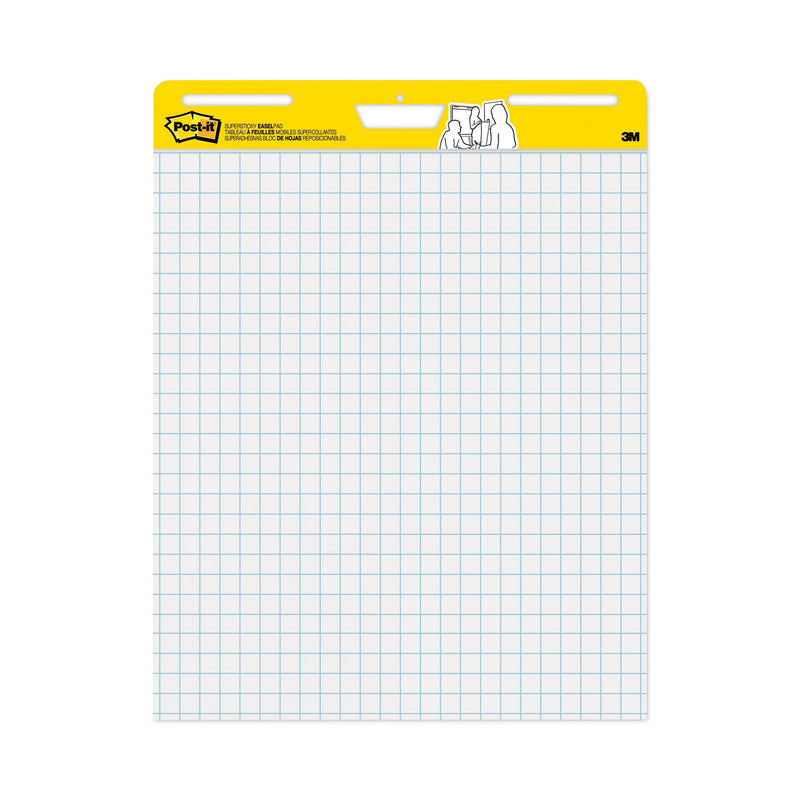 Post-it Vertical-Orientation Self-Stick Easel Pads, Quadrille Rule (1 sq/in), 25 x 30, White, 30 Sheets, 2/Carton