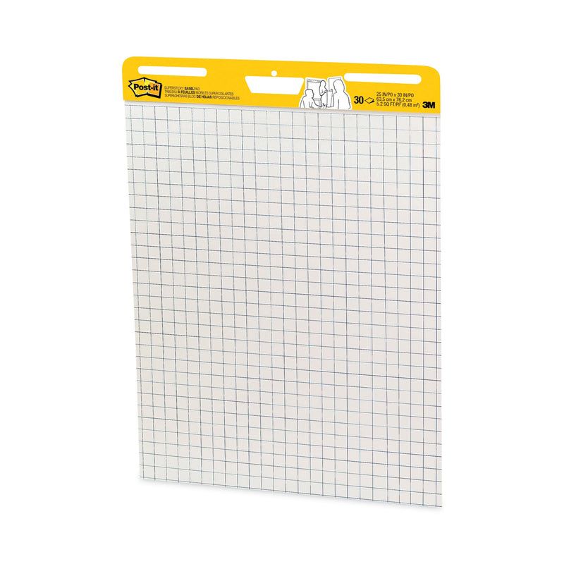 Post-it Vertical-Orientation Self-Stick Easel Pads, Quadrille Rule (1 sq/in), 25 x 30, White, 30 Sheets, 2/Carton