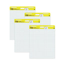 Post-it Vertical-Orientation Self-Stick Easel Pad Value Pack, Quadrille Rule (1 sq/in), 25 x 30, White, 30 Sheets, 4/Carton