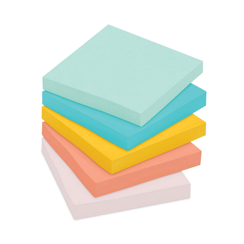 Post-it Original Pads in Beachside Cafe Collection Colors, 3" x 3", 100 Sheets/Pad, 12 Pads/Pack