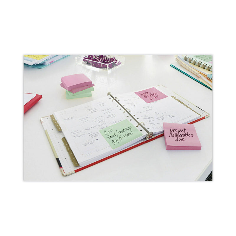 Post-it Original Pads in Beachside Cafe Collection Colors, 3" x 3", 100 Sheets/Pad, 12 Pads/Pack