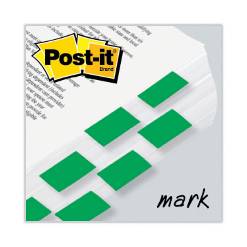 Post-it Standard Page Flags in Dispenser, Green, 100 Flags/Dispenser