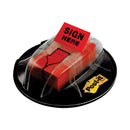 Post-it High Volume Flag Dispenser, "Sign Here", Red, 200 Flags/Dispenser