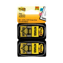 Post-it Arrow Message 1" Page Flags, "Notarize," Yellow, 50 Flags/Dispenser, 2 Dispensers/Pack