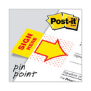 Post-it Arrow Message 1" Page Flags, "Sign Here", Yellow, 50 Flags/Dispenser, 2 Dispensers/Pack