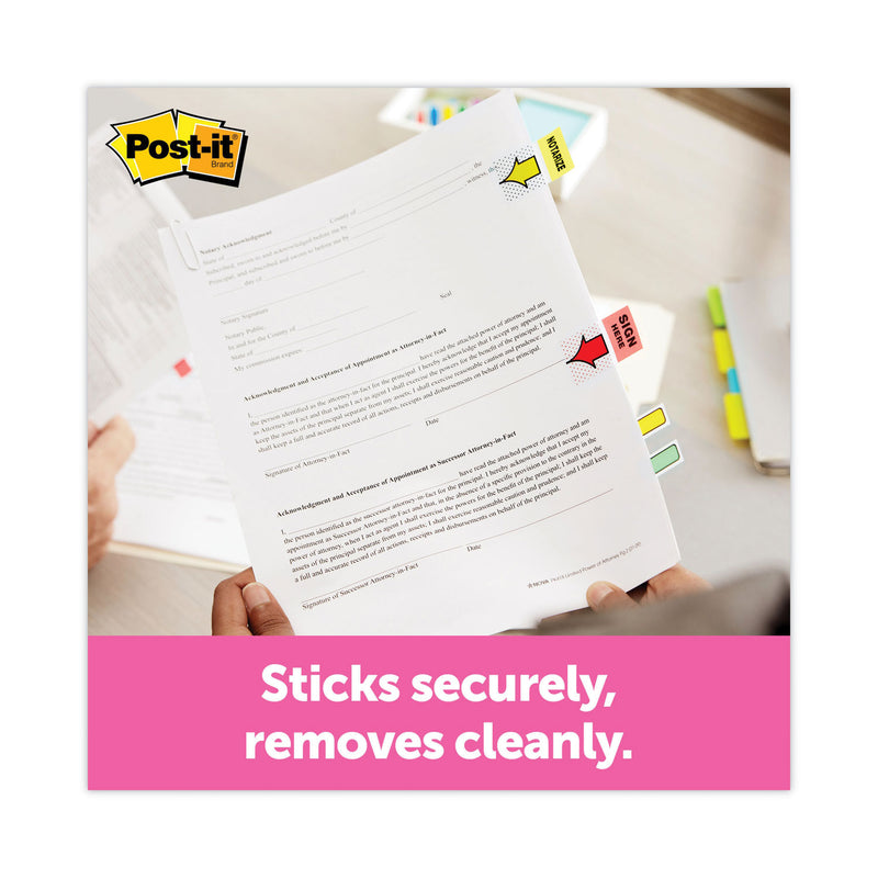 Post-it Arrow Message 1" Page Flags,  200 "Sign Here", 48 Arrow, Four Colors, 248/Pack