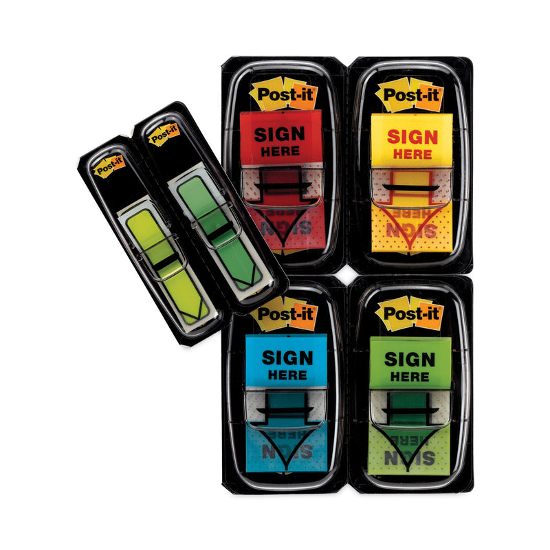 Post-it Arrow Message 1" Page Flags,  200 "Sign Here", 48 Arrow, Four Colors, 248/Pack