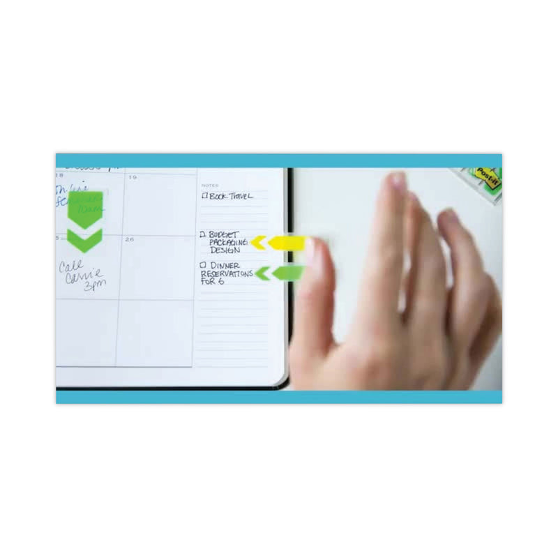 Post-it Standard Page Flags in Dispenser, White, 50 Flags/Dispenser, 2 Dispensers/Pack