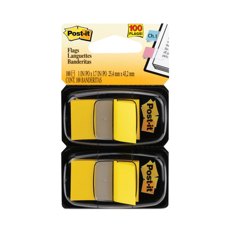 Post-it Standard Page Flags in Dispenser, Yellow, 50 Flags/Dispenser, 2 Dispensers/Pack