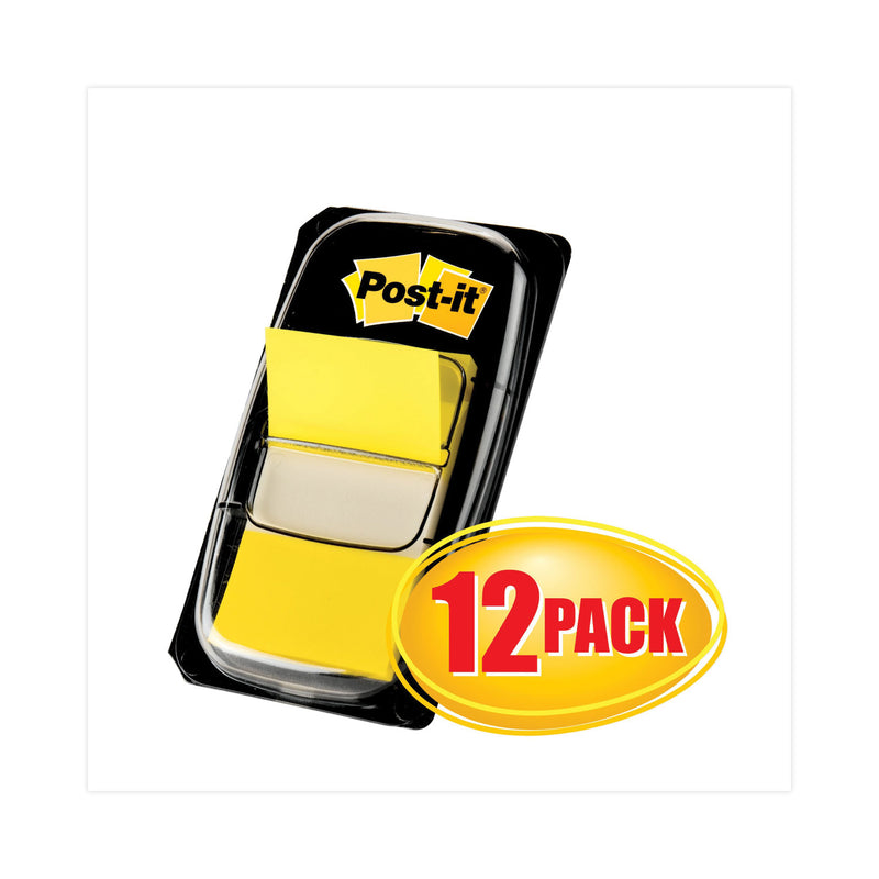 Post-it Marking Page Flags in Dispensers, Yellow, 50 Flags/Dispenser, 12 Dispensers/Box