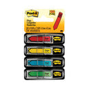 Post-it Arrow Message 0.5" Page Flags w/Dispensers, "Sign Here", Asst Primary, 30 Flags Dispenser, 4 Dispensers/Pack