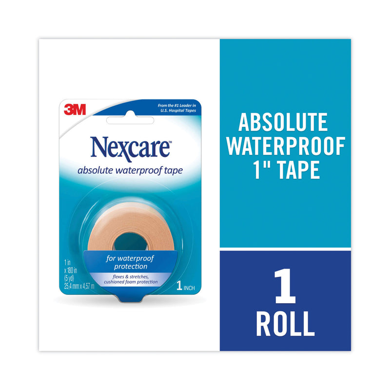 3M Nexcare Absolute Waterproof First Aid Tape, Foam, 1 x 180