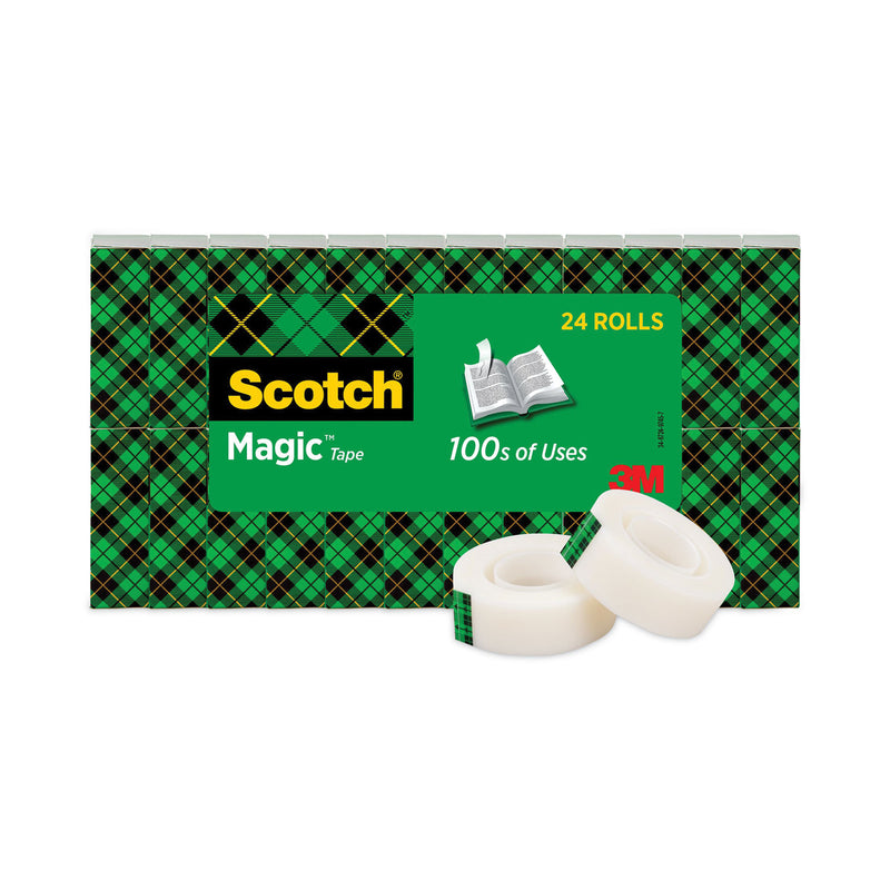 Scotch Magic Tape Value Pack, 1" Core, 0.75" x 83.33 ft, Clear, 24/Pack