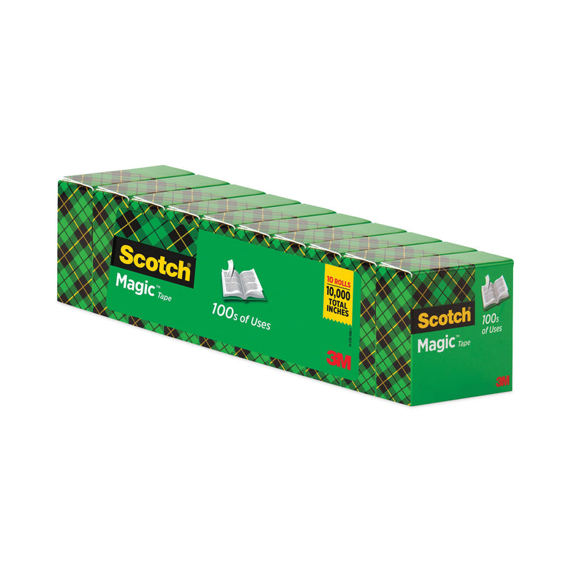 Scotch Magic Tape Value Pack, 1" Core, 0.75" x 83.33 ft, Clear, 10/Pack