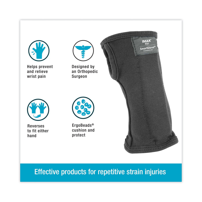 IMAK SmartGlove Wrist Wrap, Medium, Fits Hands Up to 3.75" Wide, Black