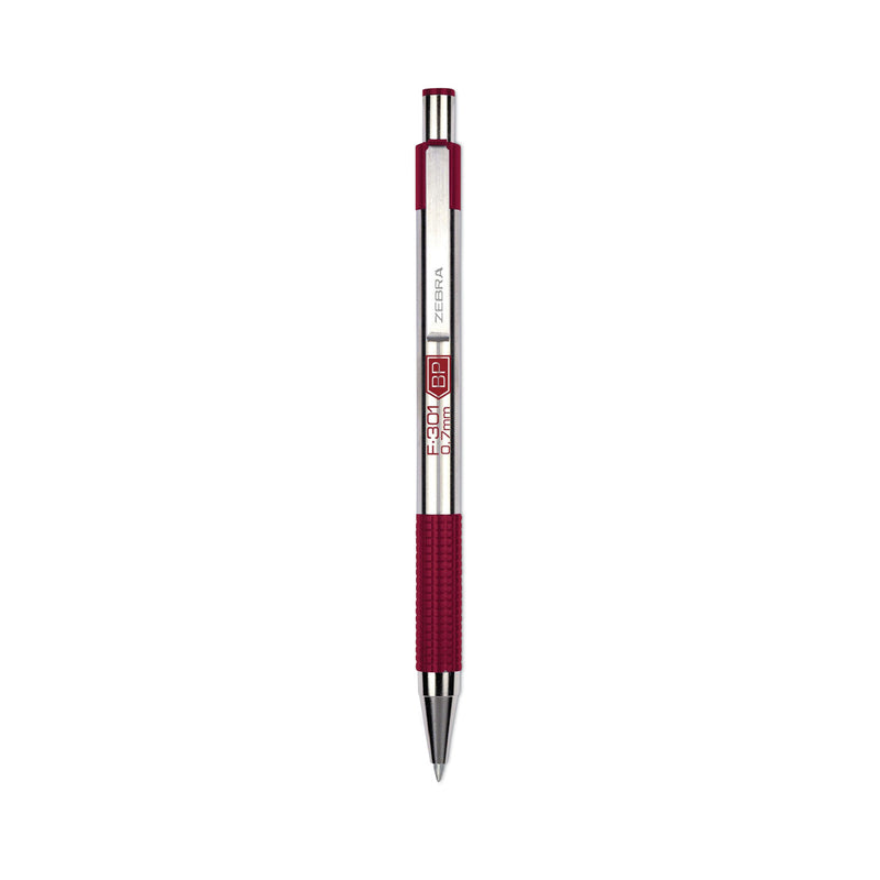 Zebra F-301 Ballpoint Pen, Retractable, Fine 0.7 mm, Assorted Ink and Barrel Colors, 9/Pack