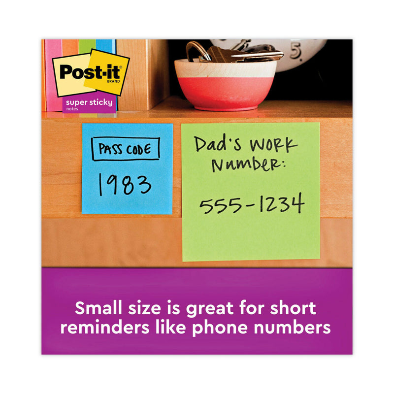 Post-it Pads in Energy Boost Collection Colors, 2" x 2", 90 Sheets/Pad, 8 Pads/Pack